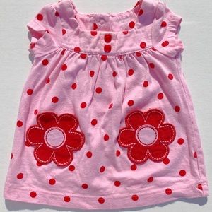 CARTERS nb polka dot flower dress